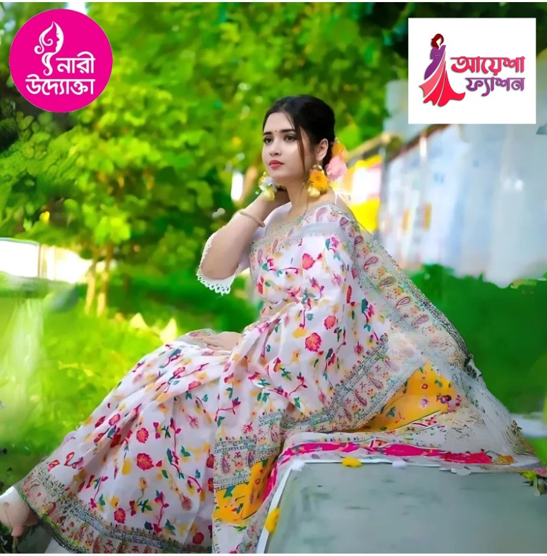 হাফসিল্ক জামদানি শাড়ি